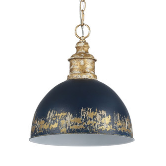 Golden Lighting Alison 1-light Pendant in Vintage Gold and Antique Matte Navy shade (36|0809-M VG-ANVY)