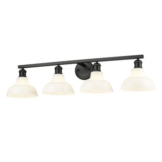 Yep by Golden Lighting Carver 4-light Vanity in Matte Black and Vintage Milk Glass (36|0305-BA4 BLK-VMG)
