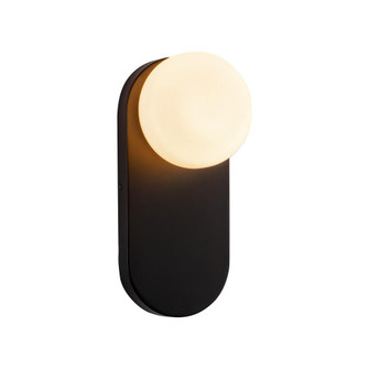 Ariel 12-in Matte Black/Opal Glass Socket Damp-Rated Wall/Vanity Light (7713|WV425112MBOP)