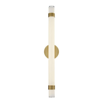 Madison 30-in Vintage Brass/Glossy Opal Damp-Rated Dimmable LED Wall/Vanity Light (7713|WV324230VBGO-UNV)