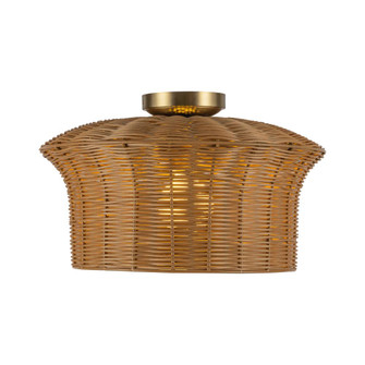 Kai 16-in Brushed Gold Socket Semi-Flush Mount (7713|SF641016BG)