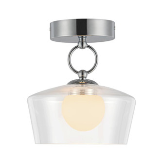 Leota 8-in Chrome/Clear Glass Dimmable LED Semi-Flush Mount (7713|SF443308CHCL-UNV)