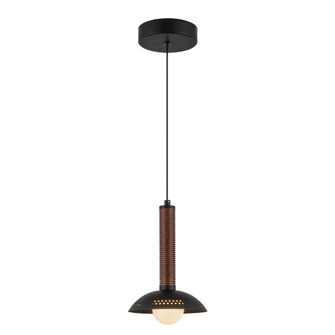Arden 9-in Matte Black/Opal Glass Dimmable LED Pendant with Shade (7713|PD616109MBOP-UNV)