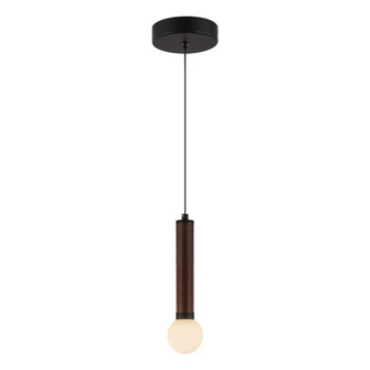 Arden 9-in Matte Black/Opal Glass LED Pendant (7713|PD612109MBOP-UNV)