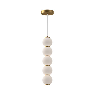 Bijou 5-in Aged Gold/Opal Matte Glass Dimmable LED Pendant (7713|PD531515AGOP-UNV)