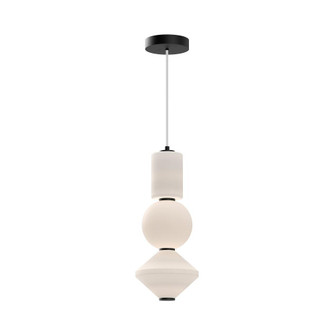 Bijou 8-in Matte Black/Opal Matte Glass Dimmable LED Pendant (7713|PD530341MBOP-UNV)