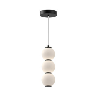 Bijou 7-in Matte Black/Opal Matte Glass Dimmable LED Pendant (7713|PD530313MBOP-UNV)
