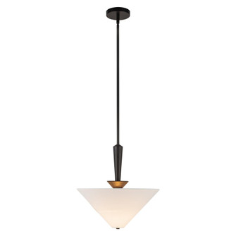 Bridgette 16-in Matte Black/White Linen Socket Pendant (7713|PD497016MBWL)