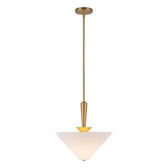 Bridgette 16-in Brushed Gold/White Linen Socket Pendant (7713|PD497016BGWL)