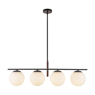 Zuri 37-in Matte Black/Opal Glass Socket Linear Pendant (7713|LP421437MBOP)