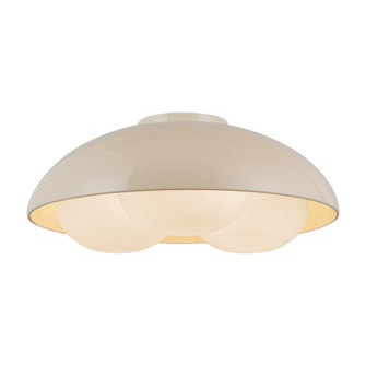 Robyn 16-in Pearl White/Opal Glass Socket Flush Mount (7713|FM495316PWOP)