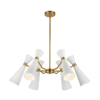Blake 32-in White/Aged Gold Socket Chandelier (7713|CH574632WHAG)