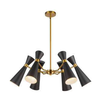 Blake 32-in Matte Black/Aged Gold Socket Chandelier (7713|CH574632MBAG)