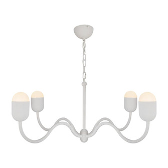 Effie 39-in Antique White/Opal Glass Socket Chandelier (7713|CH558439AWOP)