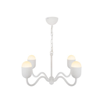 Effie 27-in Antique White/Opal Glass Socket Chandelier (7713|CH558427AWOP)