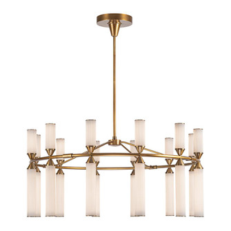 Edwin 38-in Vintage Brass/Frosted Ribbed Glass Dimmable LED Chandelier (7713|CH348038VBFR-UNV)