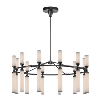 Edwin 38-in Urban Bronze/Frosted Ribbed Glass Dimmable LED Chandelier (7713|CH348038UBFR-UNV)
