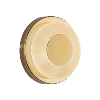 Stephord 4-in Metallic Brass/Frosted Glass Dimmable LED Wall Sconce (461|WS97204-MRB/FR)