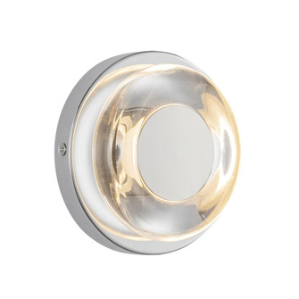 Stephord 4-in Chrome/Clear Glass Dimmable LED Wall Sconce (461|WS97204-CH/CL)