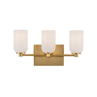 Nola 18-in Brushed Gold/Glossy Opal Glass Socket Damp-Rated Vanity Light (461|VL57718-BG/GO)
