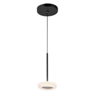 Stephord 4-in Black/Frosted Glass LED Pendant (461|PD97204-BK/FR)