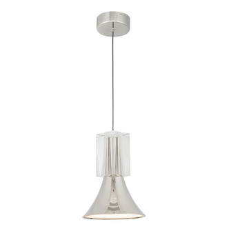 Floe 8-in Polished Nickel/Clear Crystal Dimmable LED Pendant (461|PD94108-PN/CC-UNV)