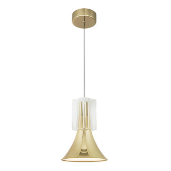 Floe 8-in Metallic Brass/Clear Crystal LED Pendant (461|PD94108-MRB/CC-UNV)