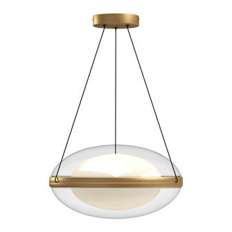 Virgo 16-in Brushed Gold/Opal Glass LED Pendant (461|PD76316-BG/OP-UNV)