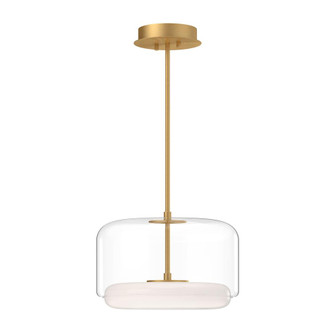 Enkel 15-in Clear/Brushed Gold Dimmable LED Pendant (461|PD70615-CL/BG-UNV)
