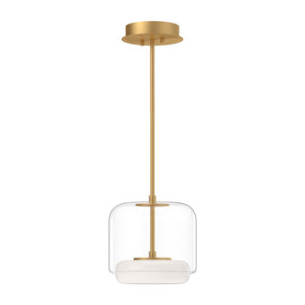 Enkel 10-in Clear/Brushed Gold LED Pendant (461|PD70610-CL/BG-UNV)