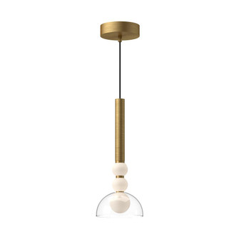 Rise 6-in Brushed Gold/Clear LED Pendant (461|PD30502-BG/CL-UNV)