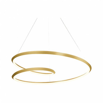 Ampersand 39-in Brushed Gold Dimmable LED Pendant (461|PD22339-BG-UNV-010)