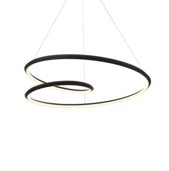Ampersand 32-in Black Dimmable LED Pendant (461|PD22332-BK-UNV)