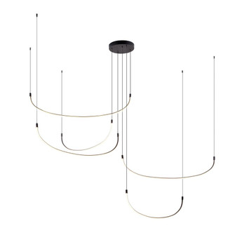 Talis 90-in Black 5 Light Dimmable LED Multi Pendant (461|MP89590-BK-UNV)