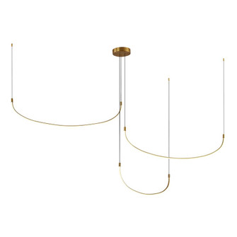 Talis 90-in Brushed Gold 3 Light Dimmable LED Multi Pendant (461|MP89390-BG-UNV)