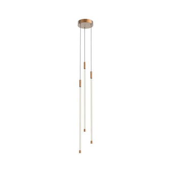 Motif 27-in Brushed Gold 3 Light Dimmable LED Multi Pendant (461|MP75227-BG-UNV)