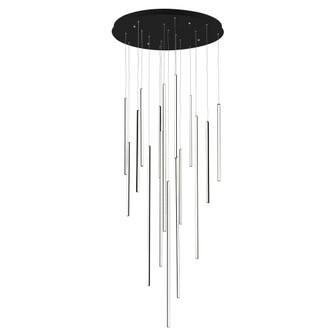 Chute 16 Head Black Dimmable LED Multi Pendant (461|MP14932-BK-UNV-010)