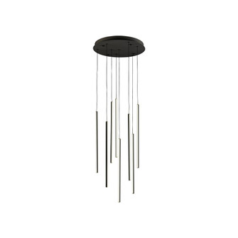 Chute 8 Head Black Dimmable LED Multi Pendant (461|MP14919-BK-UNV-010)