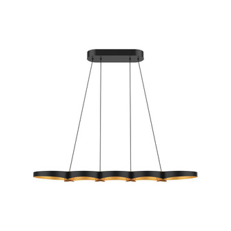 Maestro 38-in Black/Gold Dimmable LED Linear Pendant (461|LP90838-BK/GD-UNV)