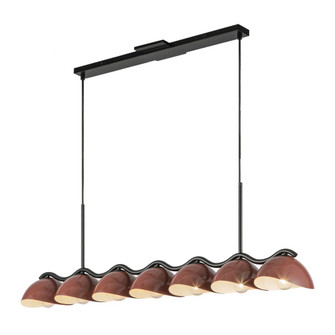 Atlas 42-in Black/Burgundy Socket Linear Pendant (461|LP57642-BK/BGD)