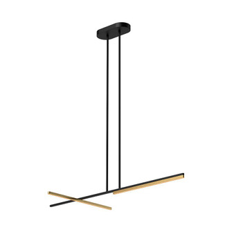 Shift 48-in Black/Brushed Gold Dimmable LED Linear Pendant (461|LP28748-BK/BG-UNV)
