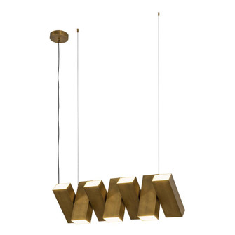 Domino 35-in Vintage Brass LED Linear Pendant (461|LP17435-VB-UNV)