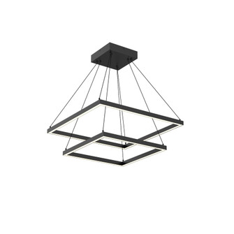 Piazza 24-in Black 2-Tier Dimmable LED Chandelier (461|CH88224-BK-UNV-010)
