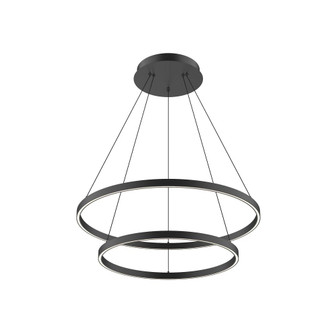 Cerchio 32-in Black 2-Tier Dimmable LED Chandelier (461|CH87832-BK-UNV-010)