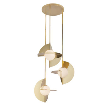 Scorpio 27-in Metallic Brass/Opal Glass Dimmable LED Chandelier (461|CH65127-MRB/OP-UNV)