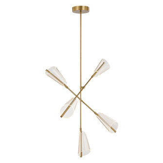 Mulberry 37-in Brushed Gold/Light Guide Dimmable LED Chandelier (461|CH62737-BG/LG-UNV)