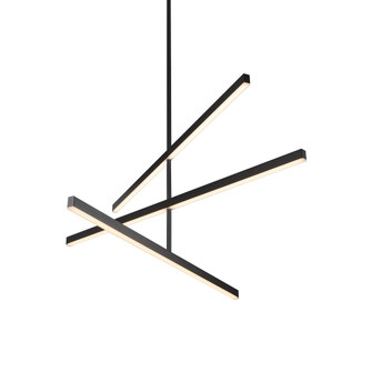 Vega 45-in Black Dimmable LED Chandelier (461|CH10345-BK-UNV)