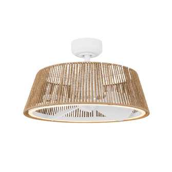 Isla 24-in White/Braided Rope Damp-Rated Dimmable LED Ceiling Fan (461|CF41424-WH/BR-5CCT)