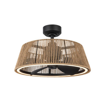 Isla 24-in Matte Black/Braided Rope Damp-Rated Dimmable LED Ceiling Fan (461|CF41424-MB/BR-5CCT)