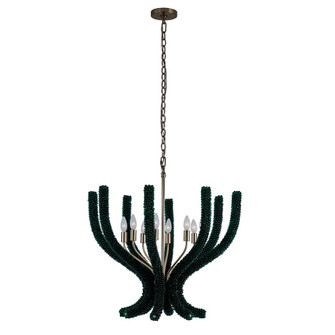 CORAL 30 IN GREEN CHANDELIER (133|525955BCG/GRN)